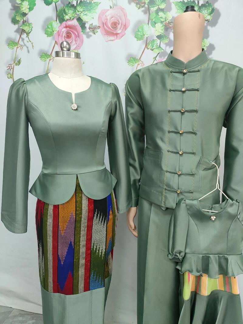 全家福傣族服裝 傳統服飾中的親情與美學